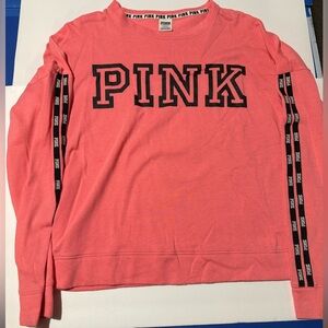 PINK Victoria's Secret Coral Top with Black Lettering